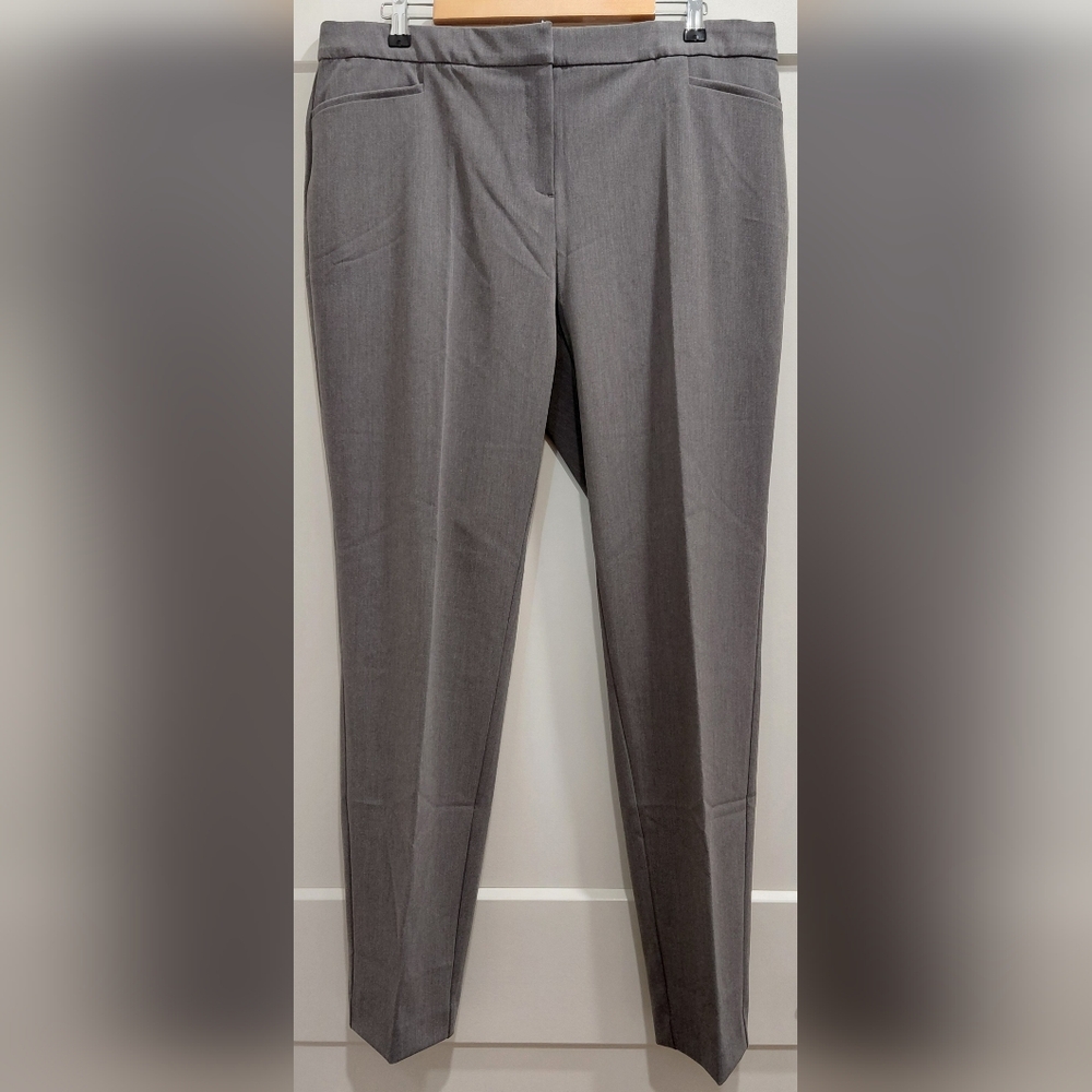 NWT Alfani Women's Sz 16 Classic Gray Straight Comfort Waist Trousers